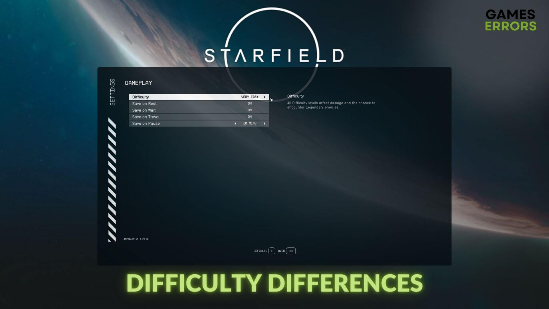 Starfield-Schwierigkeitsunterschiede: Die vollständige Erläuterung